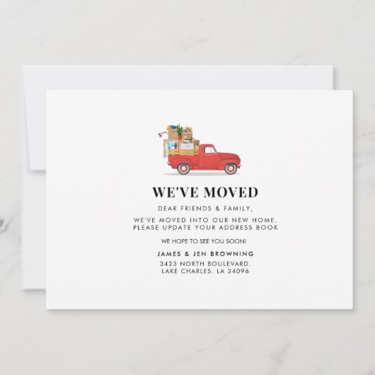 We hebben Red Truck Moving Aankondiging (Achterkant)