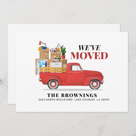 We hebben Red Truck Moving Aankondiging (Voorkant / Achterkant)