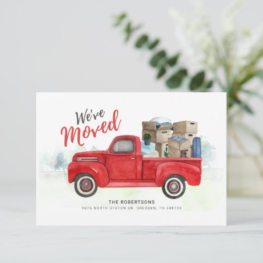 We hebben Red Truck Moving Address Premium verplaa Aankondiging (Staand voorkant)