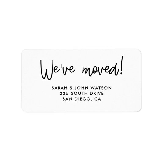 We hebben retouradres verplaatst etiket (Voorkant)