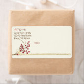 We hebben rode bessen verplaatst Natuur kerstvakan Etiket (Insitu)