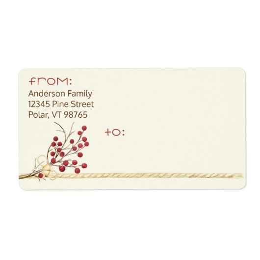 We hebben rode bessen verplaatst Natuur kerstvakan Etiket (Voorkant)