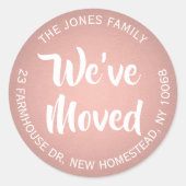 We hebben Roos Gold Faux Folie retouradres verplaa Ronde Sticker (Voorkant)