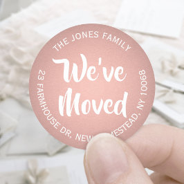 We hebben Roos Gold Faux Folie retouradres verplaa Ronde Sticker