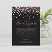 We hebben Roos Gold Foil Confetti Black Weddenscha Aankondiging (Staand voorkant)