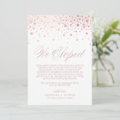 We hebben Roos Gold Foil Confetti White Wedding ge Aankondiging (Staand voorkant)