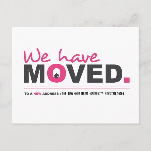 We hebben Roze Bewegende Aankondiging Briefkaart v (Voorkant)