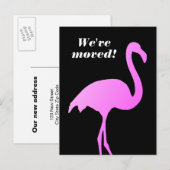 We hebben roze flamingo bewegende adresbriefkaarte aankondigingskaart (Voorkant / Achterkant)