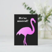 We hebben roze flamingo bewegende adresbriefkaarte aankondigingskaart (Staand voorkant)