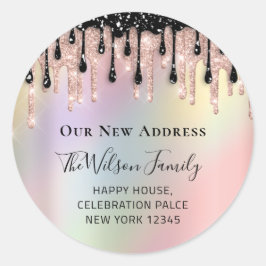 We hebben RSVP-wijziging van nieuw adres-Roos verp Ronde Sticker