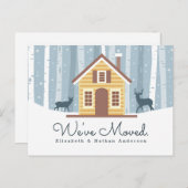 We hebben Rustic Cabin Moving Announcement verplaa Aankondigingskaart (Voorkant / Achterkant)
