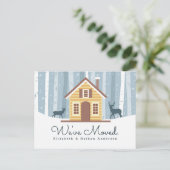 We hebben Rustic Cabin Moving Announcement verplaa Aankondigingskaart (Staand voorkant)