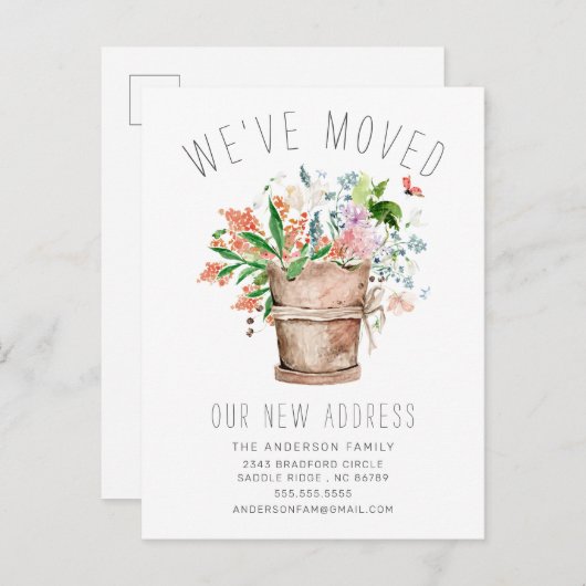 We hebben Rustic Floral Moving Announcement verpla Aankondigingskaart (Voorkant / Achterkant)