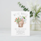 We hebben Rustic Floral Moving Announcement verpla Aankondigingskaart (Staand voorkant)