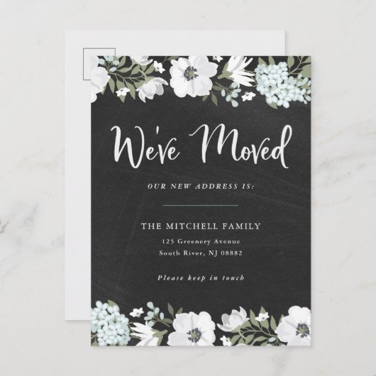 We hebben Rustic Floral verplaatst | Verplaatsings Uitnodiging Briefkaart (Voorkant / Achterkant)