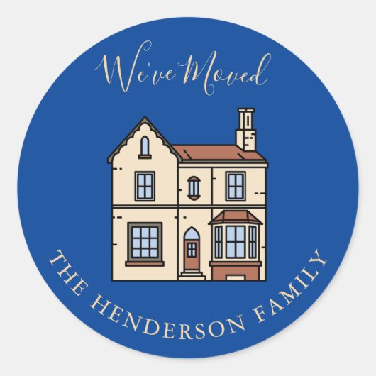 We hebben Rustic House Moving Announcement verplaa Ronde Sticker (Voorkant)