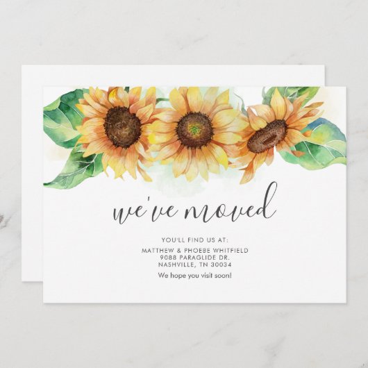 We hebben Rustic Sunflower Moving Announcement ver Aankondiging (Voorkant / Achterkant)