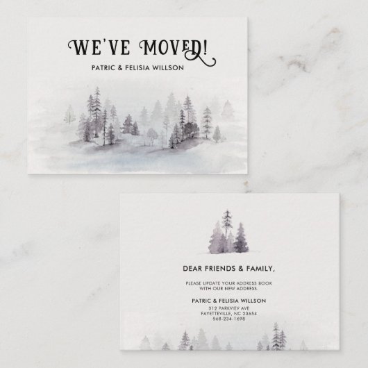 We hebben rustiek Waterverf bos verplaatst Notitiekaartje (Voorkant / Achterkant)