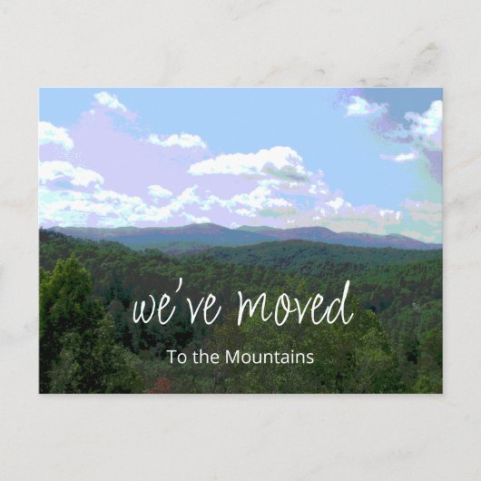 We hebben Rustieke Bergen verplaatst Verandering v Aankondigingskaart (Voorkant)