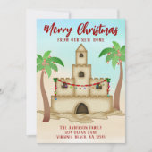 We hebben Sandcastle New Beach Home kerst verplaat Feestdagenkaart (Voorkant)