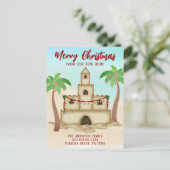 We hebben Sandcastle New Beach Home kerst verplaat Feestdagenkaart (Staand voorkant)