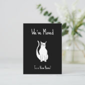 We hebben Schattige Cat Black White Moving verplaa Aankondigingskaart (Staand voorkant)