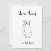 We hebben Schattige Cat New Home Black White verpl Aankondiging (Voorkant)