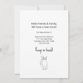 We hebben Schattige Cat New Home Black White verpl Aankondiging (Achterkant)