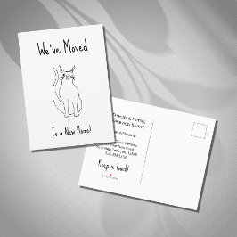 We hebben Schattige Cat New Home Black White verpl Aankondiging