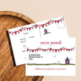 We hebben Schattige Custom Beach House verplaatst Aankondigingskaart