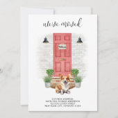 We hebben Schattigee Corgi Red Door Dog verhuisd Aankondiging (Voorkant)
