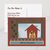 We hebben Schattigee hondenhok verplaatst met Paw  Aankondigingskaart (Voorkant / Achterkant)