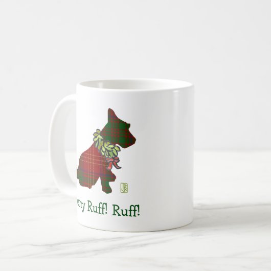 We hebben Scottie Dog Merry Ruff. Ruff. 11oz Mok (Voorkant links)