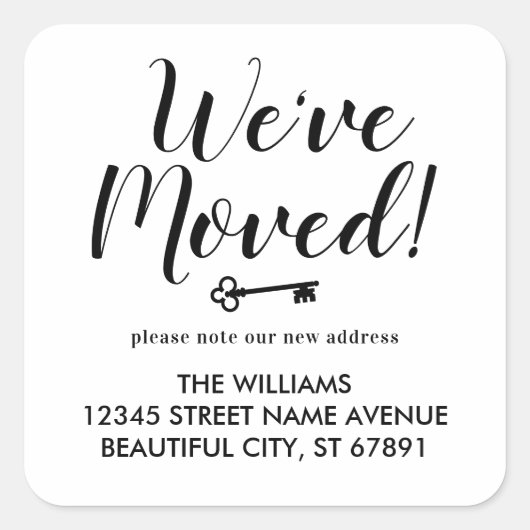 We hebben Script Key verplaatst naar Nieuw retoura Vierkante Sticker (Voorkant)