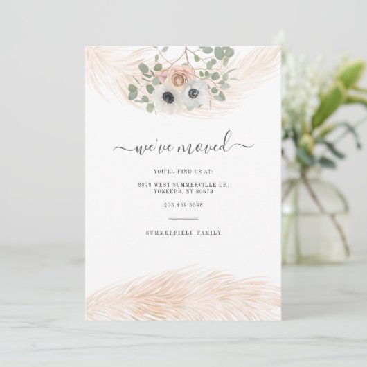 We hebben Script Pampas Grass Botanical Moving ver Aankondiging (Staand voorkant)