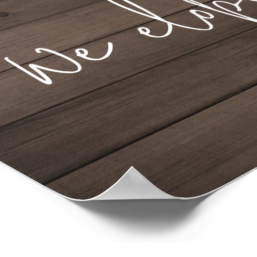 We hebben Script Rustige Faux Wood Elopement ontwi Poster (Hoek)