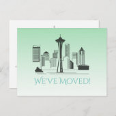 We hebben Seattle City Skyline verplaatst Aankondigingskaart (Voorkant / Achterkant)
