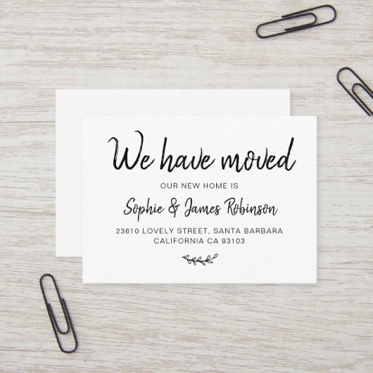 We hebben Simple New Home Moving Insert Kaart verp Visitekaartje (Voorkant / Achterkant in situ)