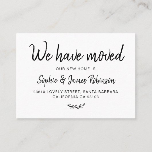 We hebben Simple New Home Moving Insert Kaart verp Visitekaartje (Voorkant)