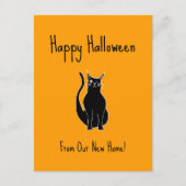 We hebben Sinaasappel Halloween Black Cat Moving v Aankondigingskaart (Voorkant)
