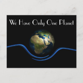 "We hebben slechts één planeet" en aarde uit de ru Briefkaart