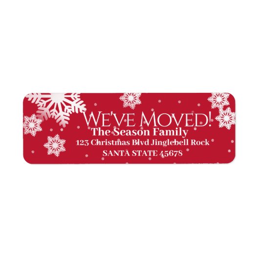 We hebben Snowflake Holiday Label verplaatst (Voorkant)