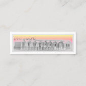 We hebben strandhut verplaatst, zeeweg bij zonsond mini visitekaartje (Voorkant)