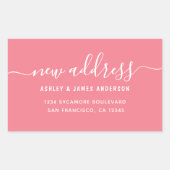 We hebben Strawberry Pink New Address-label verpla Rechthoekige Sticker (Voorkant)