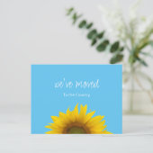 We hebben Sunflower New Home Light Blue verplaatst Aankondigingskaart (Staand voorkant)