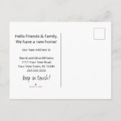 We hebben Sunflower Rustic Wood New Home verplaats Aankondigingskaart (Achterkant)