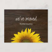 We hebben Sunflower Rustic Wood New Home verplaats Aankondigingskaart (Voorkant)
