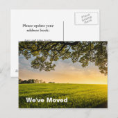 We hebben Sunset Field New Home-adres verplaatst Aankondigingskaart (Voorkant / Achterkant)