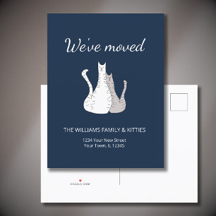 We hebben Tabby Cats Navy Blue Moving verplaatst Aankondigingskaart