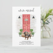 We hebben teckel Red Door Dog verhuisd Aankondiging (Staand voorkant)